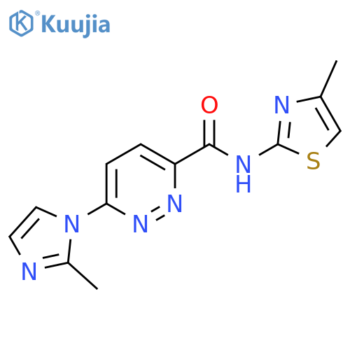 N-(4-methyl-1,3-thiazol-2-yl)-6-(2-methyl-1H-imidazol-1-yl)pyridazine-3-carboxamide structure