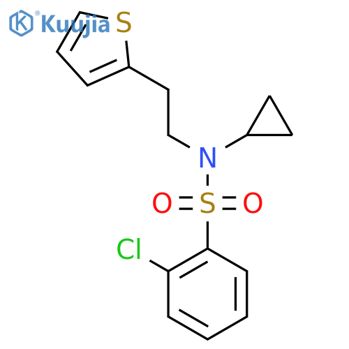 2-chloro-N-cyclopropyl-N-2-(thiophen-2-yl)ethylbenzene-1-sulfonamide structure