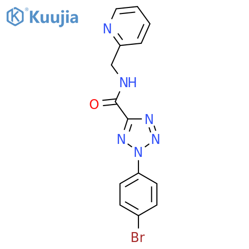 2-(4-bromophenyl)-N-(pyridin-2-yl)methyl-2H-1,2,3,4-tetrazole-5-carboxamide structure