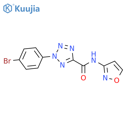 2-(4-bromophenyl)-N-(1,2-oxazol-3-yl)-2H-1,2,3,4-tetrazole-5-carboxamide structure