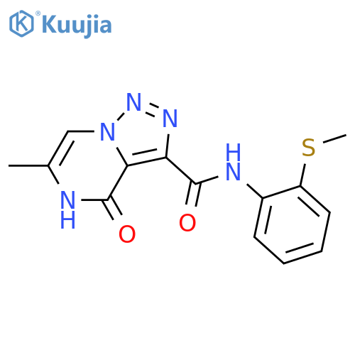 6-methyl-N-2-(methylsulfanyl)phenyl-4-oxo-4H,5H-1,2,3triazolo1,5-apyrazine-3-carboxamide structure