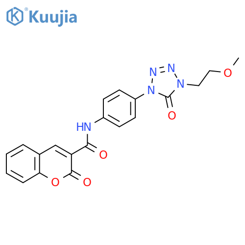 N-{4-4-(2-methoxyethyl)-5-oxo-4,5-dihydro-1H-1,2,3,4-tetrazol-1-ylphenyl}-2-oxo-2H-chromene-3-carboxamide structure