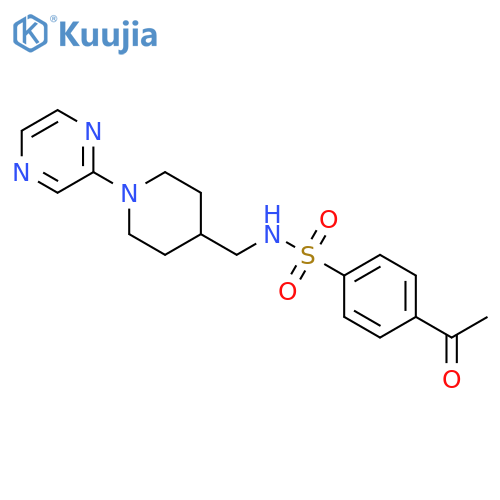 4-acetyl-N-{[1-(pyrazin-2-yl)piperidin-4-yl]methyl}benzene-1-sulfonamide structure