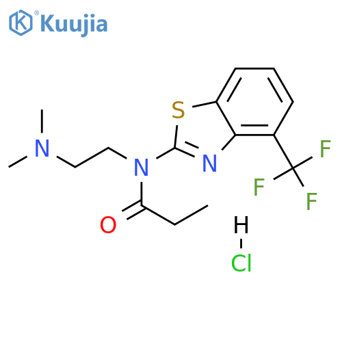 N-[2-(dimethylamino)ethyl]-N-[4-(trifluoromethyl)-1,3-benzothiazol-2-yl]propanamide hydrochloride structure