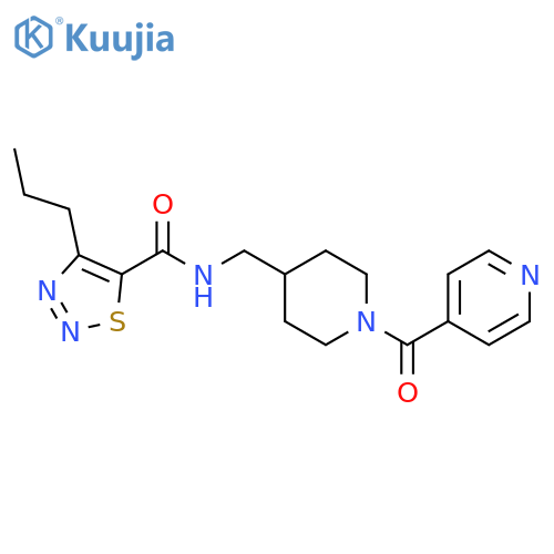 4-propyl-N-{[1-(pyridine-4-carbonyl)piperidin-4-yl]methyl}-1,2,3-thiadiazole-5-carboxamide structure