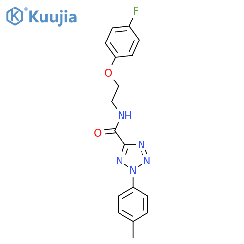 N-2-(4-fluorophenoxy)ethyl-2-(4-methylphenyl)-2H-1,2,3,4-tetrazole-5-carboxamide structure