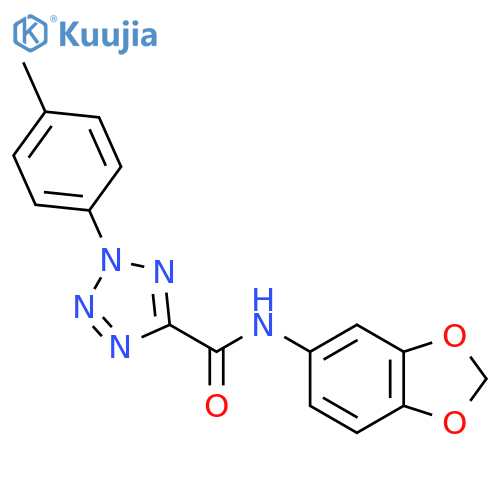 N-(2H-1,3-benzodioxol-5-yl)-2-(4-methylphenyl)-2H-1,2,3,4-tetrazole-5-carboxamide structure