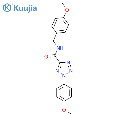 2-(4-methoxyphenyl)-N-(4-methoxyphenyl)methyl-2H-1,2,3,4-tetrazole-5-carboxamide structure