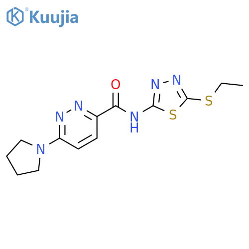 N-5-(ethylsulfanyl)-1,3,4-thiadiazol-2-yl-6-(pyrrolidin-1-yl)pyridazine-3-carboxamide structure