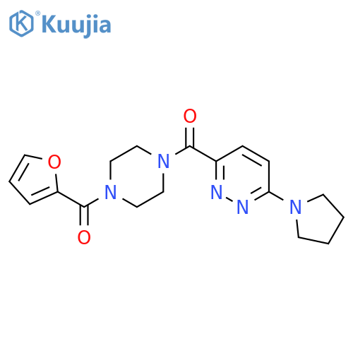 3-4-(furan-2-carbonyl)piperazine-1-carbonyl-6-(pyrrolidin-1-yl)pyridazine structure