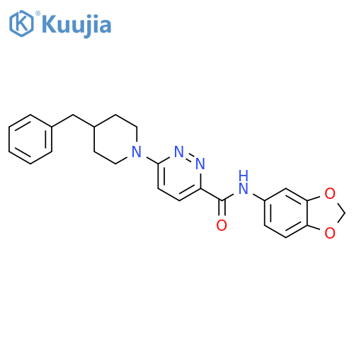 N-(2H-1,3-benzodioxol-5-yl)-6-(4-benzylpiperidin-1-yl)pyridazine-3-carboxamide structure