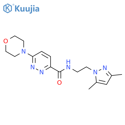 N-2-(3,5-dimethyl-1H-pyrazol-1-yl)ethyl-6-(morpholin-4-yl)pyridazine-3-carboxamide structure