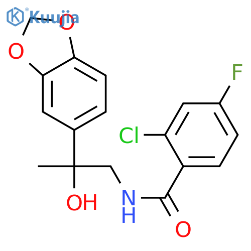 N-2-(2H-1,3-benzodioxol-5-yl)-2-hydroxypropyl-2-chloro-4-fluorobenzamide structure