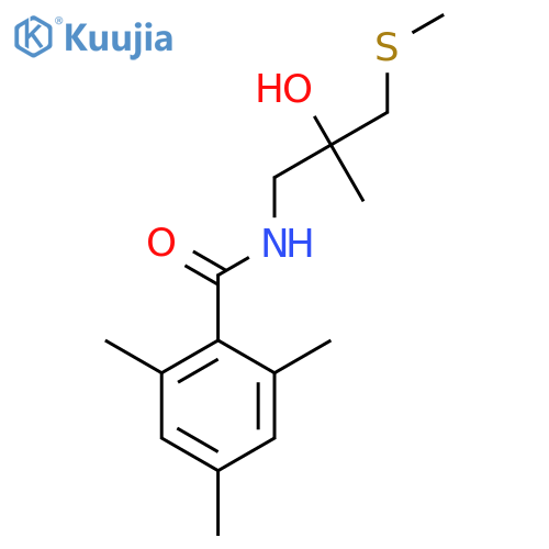 N-2-hydroxy-2-methyl-3-(methylsulfanyl)propyl-2,4,6-trimethylbenzamide structure