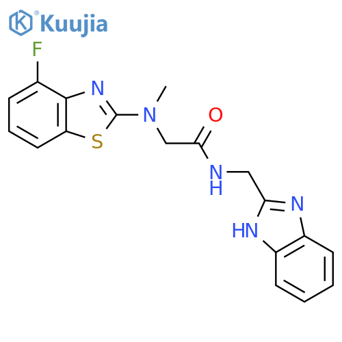N-(1H-1,3-benzodiazol-2-yl)methyl-2-(4-fluoro-1,3-benzothiazol-2-yl)(methyl)aminoacetamide structure