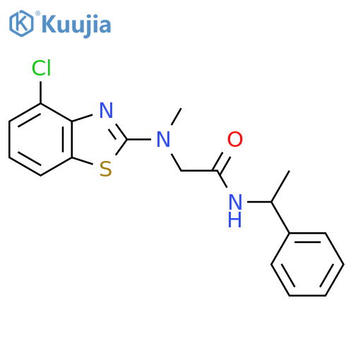 2-(4-chloro-1,3-benzothiazol-2-yl)(methyl)amino-N-(1-phenylethyl)acetamide structure