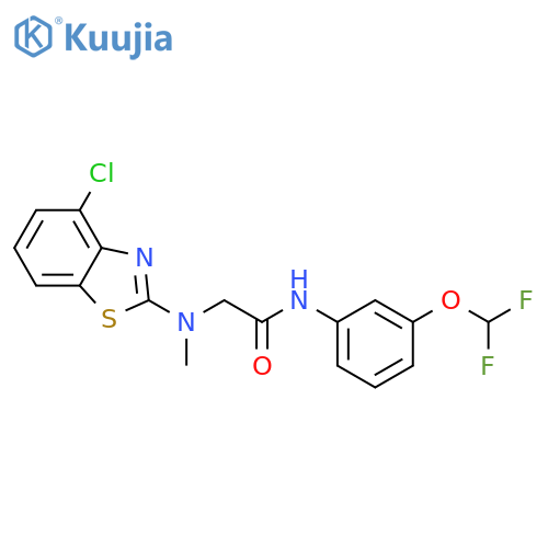 2-(4-chloro-1,3-benzothiazol-2-yl)(methyl)amino-N-3-(difluoromethoxy)phenylacetamide structure