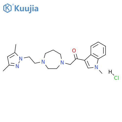 1-{4-2-(3,5-dimethyl-1H-pyrazol-1-yl)ethyl-1,4-diazepan-1-yl}-2-(1-methyl-1H-indol-3-yl)ethan-1-one hydrochloride structure