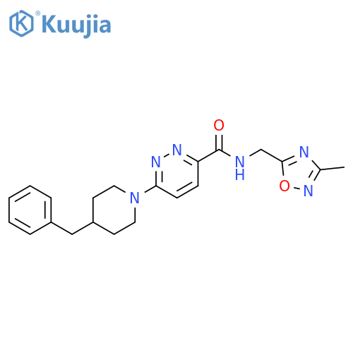 6-(4-benzylpiperidin-1-yl)-N-(3-methyl-1,2,4-oxadiazol-5-yl)methylpyridazine-3-carboxamide structure