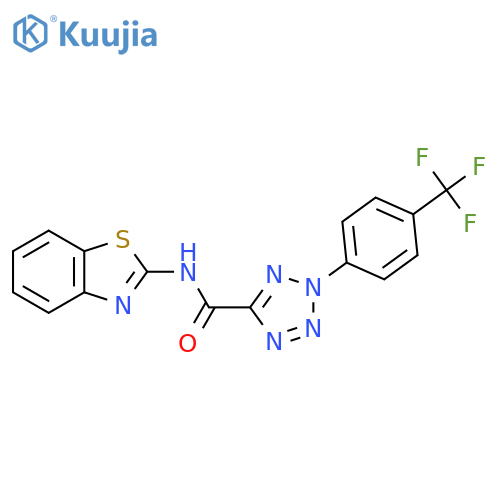 N-(1,3-benzothiazol-2-yl)-2-4-(trifluoromethyl)phenyl-2H-1,2,3,4-tetrazole-5-carboxamide structure