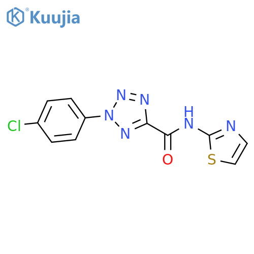 2-(4-chlorophenyl)-N-(1,3-thiazol-2-yl)-2H-1,2,3,4-tetrazole-5-carboxamide structure