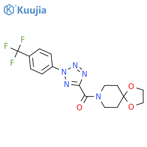 8-{2-[4-(trifluoromethyl)phenyl]-2H-1,2,3,4-tetrazole-5-carbonyl}-1,4-dioxa-8-azaspiro[4.5]decane structure