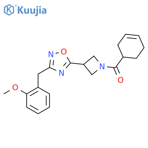 5-1-(cyclohex-3-ene-1-carbonyl)azetidin-3-yl-3-(2-methoxyphenyl)methyl-1,2,4-oxadiazole structure