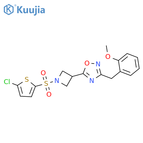 5-{1-(5-chlorothiophen-2-yl)sulfonylazetidin-3-yl}-3-(2-methoxyphenyl)methyl-1,2,4-oxadiazole structure