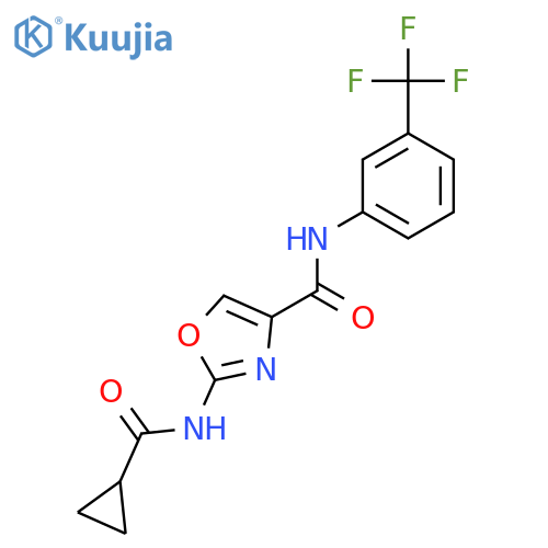 2-(cyclopropanecarboxamido)-N-(3-(trifluoromethyl)phenyl)oxazole-4-carboxamide structure