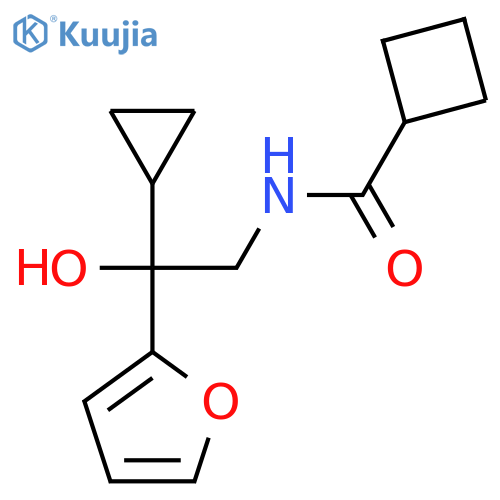 N-2-cyclopropyl-2-(furan-2-yl)-2-hydroxyethylcyclobutanecarboxamide structure