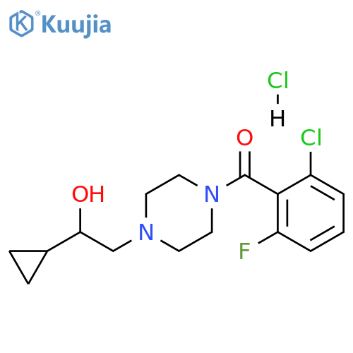 2-4-(2-chloro-6-fluorobenzoyl)piperazin-1-yl-1-cyclopropylethan-1-ol hydrochloride structure