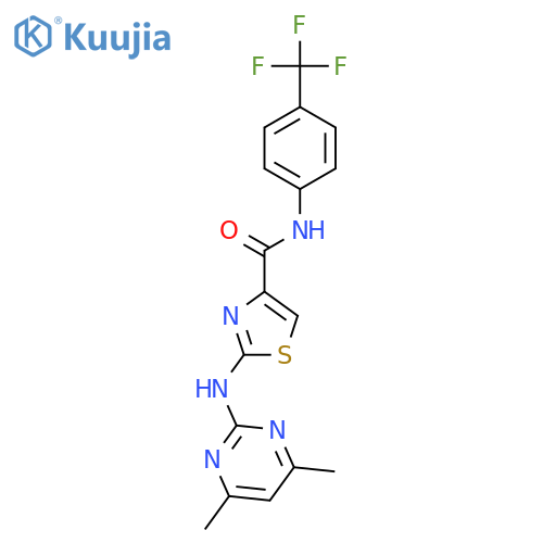2-(4,6-dimethylpyrimidin-2-yl)amino-N-4-(trifluoromethyl)phenyl-1,3-thiazole-4-carboxamide structure