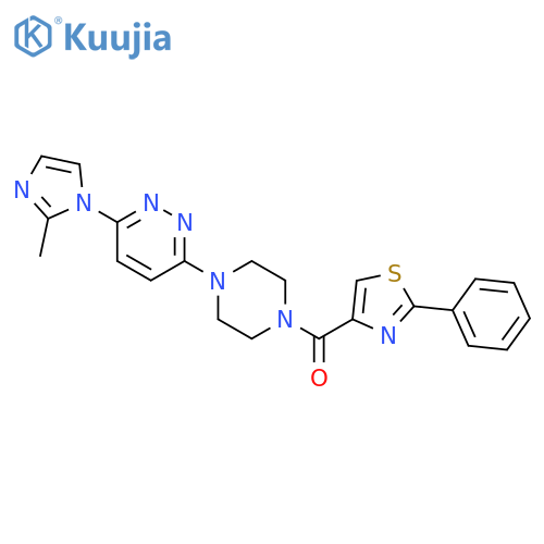 3-(2-methyl-1H-imidazol-1-yl)-6-4-(2-phenyl-1,3-thiazole-4-carbonyl)piperazin-1-ylpyridazine structure