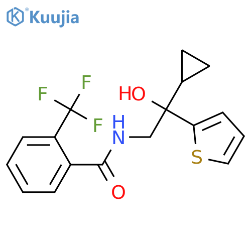N-[2-cyclopropyl-2-hydroxy-2-(thiophen-2-yl)ethyl]-2-(trifluoromethyl)benzamide structure