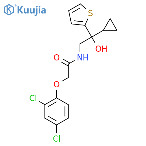 N-2-cyclopropyl-2-hydroxy-2-(thiophen-2-yl)ethyl-2-(2,4-dichlorophenoxy)acetamide structure