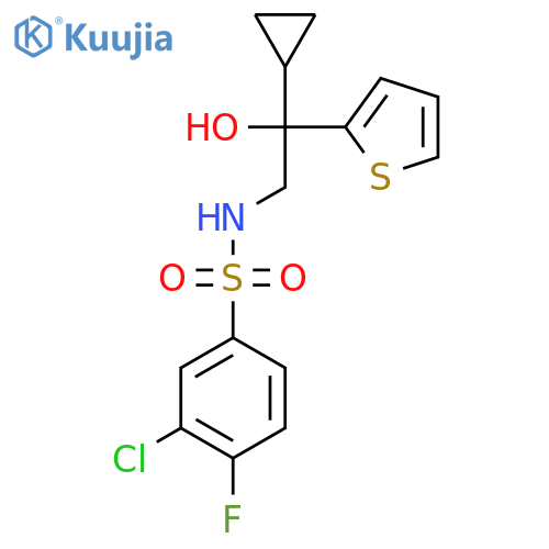 3-chloro-N-2-cyclopropyl-2-hydroxy-2-(thiophen-2-yl)ethyl-4-fluorobenzene-1-sulfonamide structure