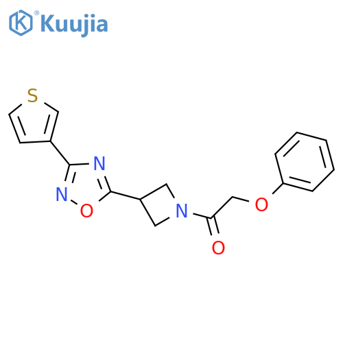 2-phenoxy-1-{3-3-(thiophen-3-yl)-1,2,4-oxadiazol-5-ylazetidin-1-yl}ethan-1-one structure