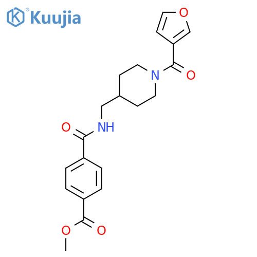methyl 4-({1-(furan-3-carbonyl)piperidin-4-ylmethyl}carbamoyl)benzoate structure