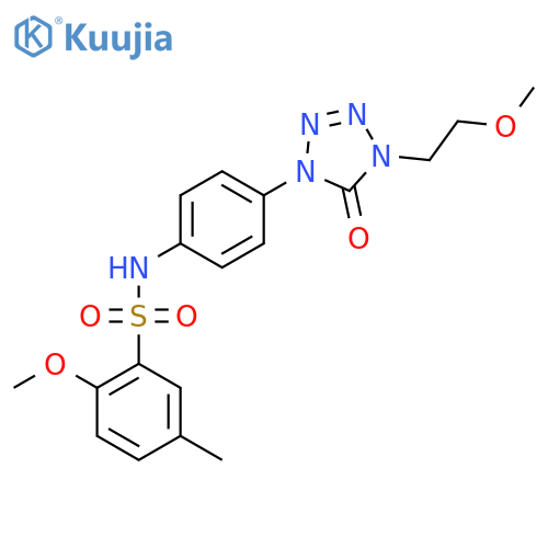 2-methoxy-N-{4-4-(2-methoxyethyl)-5-oxo-4,5-dihydro-1H-1,2,3,4-tetrazol-1-ylphenyl}-5-methylbenzene-1-sulfonamide structure