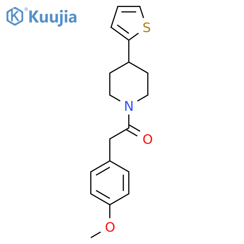 2-(4-methoxyphenyl)-1-4-(thiophen-2-yl)piperidin-1-ylethan-1-one structure