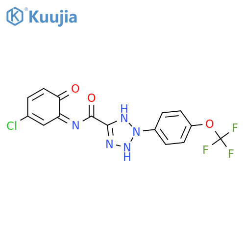 N-(5-chloro-2-hydroxyphenyl)-2-4-(trifluoromethoxy)phenyl-2H-1,2,3,4-tetrazole-5-carboxamide structure
