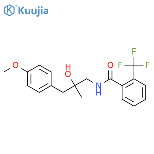 N-2-hydroxy-3-(4-methoxyphenyl)-2-methylpropyl-2-(trifluoromethyl)benzamide structure