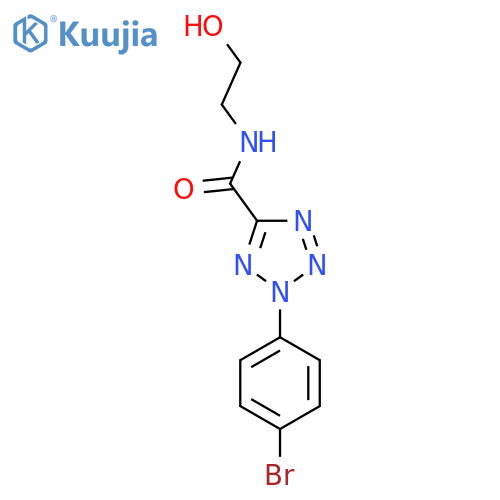 2-(4-bromophenyl)-N-(2-hydroxyethyl)-2H-1,2,3,4-tetrazole-5-carboxamide structure