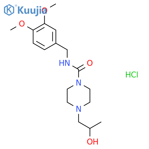 N-(3,4-dimethoxyphenyl)methyl-4-(2-hydroxypropyl)piperazine-1-carboxamide hydrochloride structure