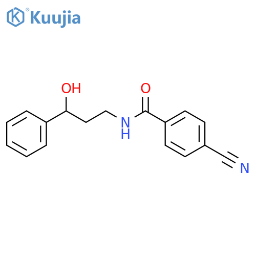 4-cyano-N-(3-hydroxy-3-phenylpropyl)benzamide structure