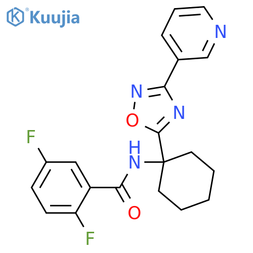 2,5-difluoro-N-{1-3-(pyridin-3-yl)-1,2,4-oxadiazol-5-ylcyclohexyl}benzamide structure