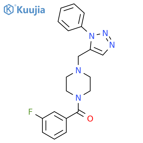 1-(3-fluorobenzoyl)-4-(1-phenyl-1H-1,2,3-triazol-5-yl)methylpiperazine structure