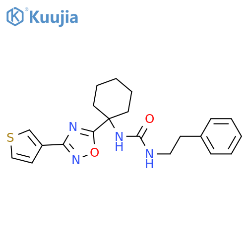 1-(2-phenylethyl)-3-{1-[3-(thiophen-3-yl)-1,2,4-oxadiazol-5-yl]cyclohexyl}urea structure