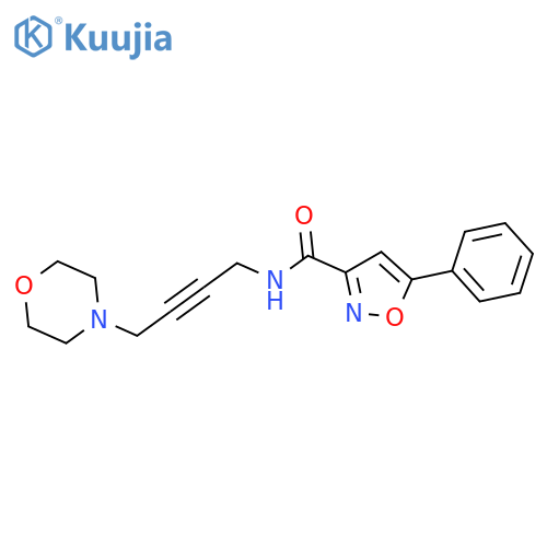 N-4-(morpholin-4-yl)but-2-yn-1-yl-5-phenyl-1,2-oxazole-3-carboxamide structure