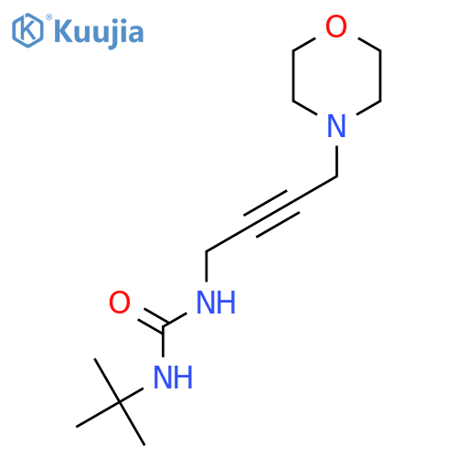 3-tert-butyl-1-4-(morpholin-4-yl)but-2-yn-1-ylurea structure